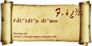 Fülöp Ámos névjegykártya